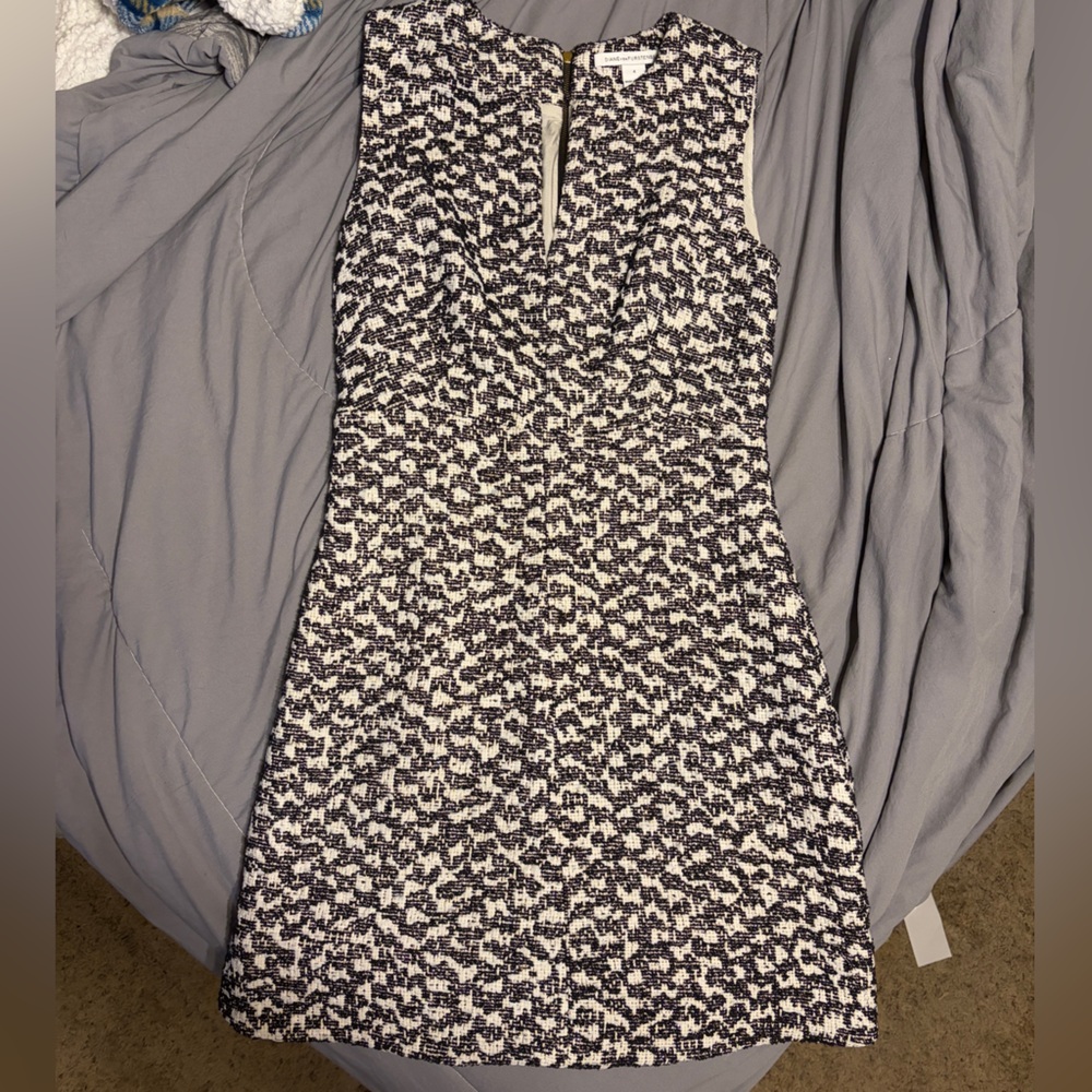 🌈🌈 Diane Von Furstenberg Black & White Tweed Dress || sizes US 4  EU 38 ⭐️⭐️